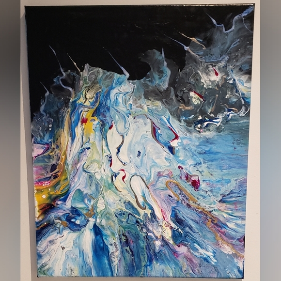 Original 16"x20" Acrylic Pour Painting - Picture 2 of 5